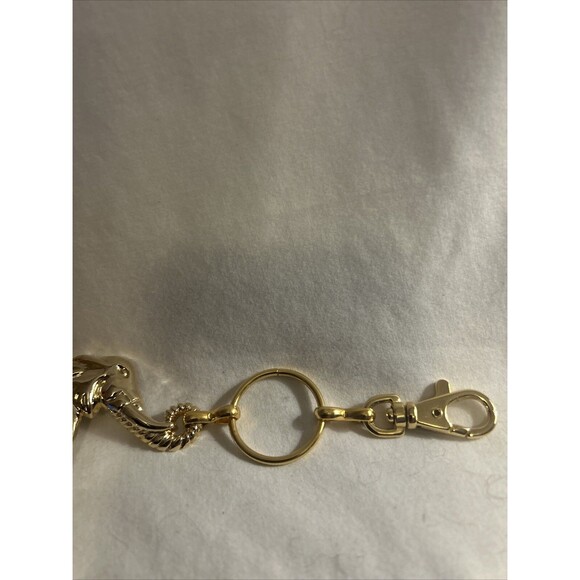 VTG Gold Tone Elephant Chain Belt With Lion Head Charm 1980’s (new!!) main image 6